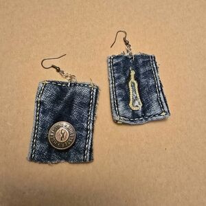 Denim Closure Earrings with Hook